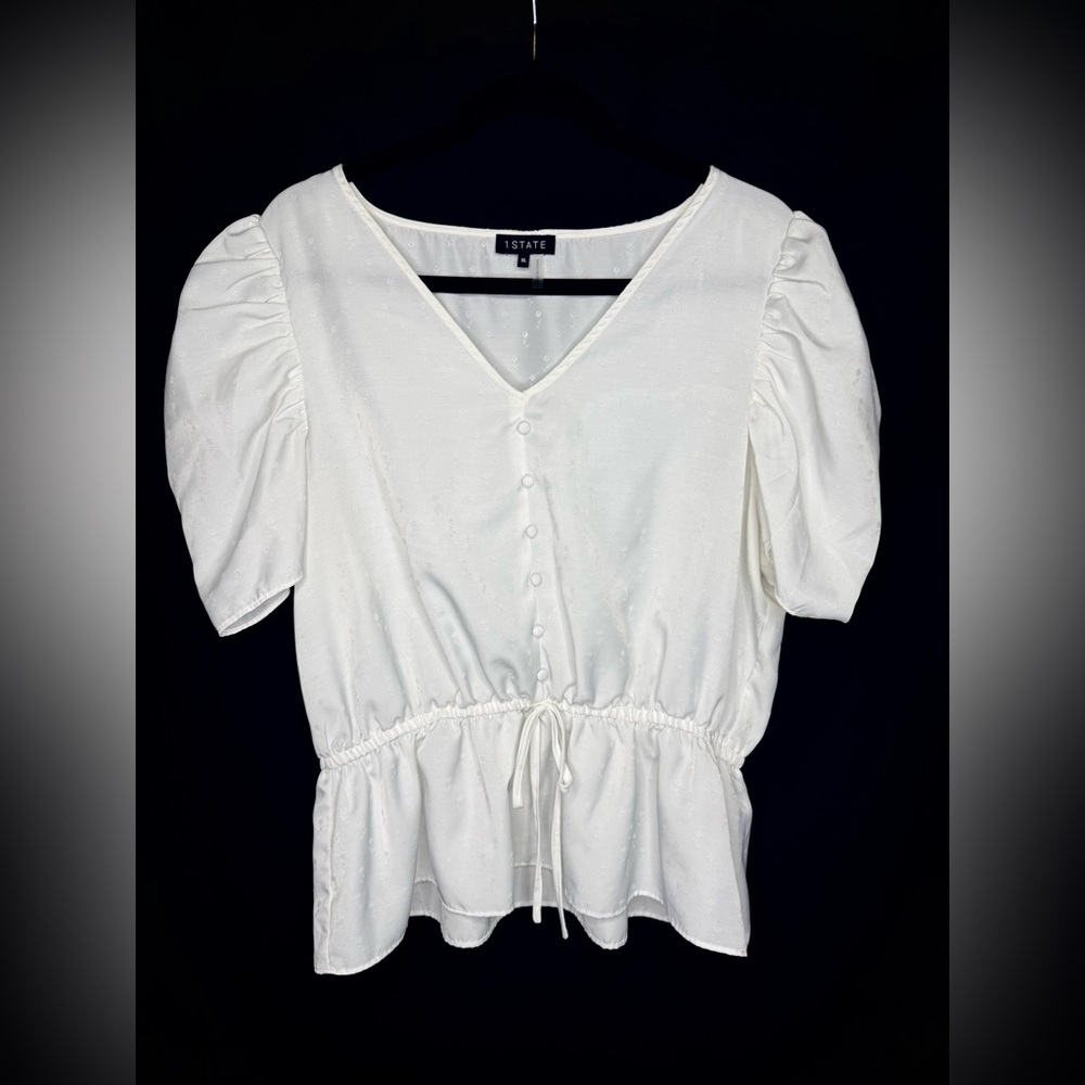 STATE Women's Cream Puff Sleeve Blouse